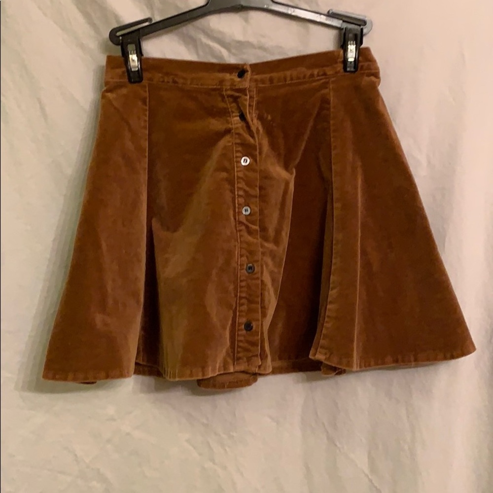 Brown corduroy mini skirt